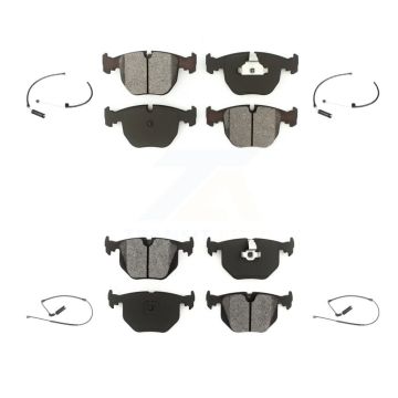 Front Rear Semi-Metallic Disc Brake Pads And Wear Sensors Kit For BMW X5 KSW-100105