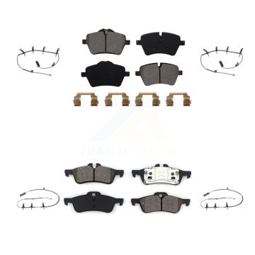 Front Rear Semi-Metallic Disc Brake Pads And Wear Sensors Kit For Mini Cooper KSW-100106