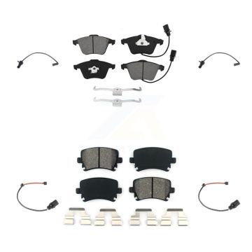 Front Rear Semi-Metallic Disc Brake Pads And Extra Wear Sensors Kit For 2011 Audi A6 KSW-100113