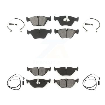 Front Rear Semi-Metallic Disc Brake Pads And Wear Sensors Kit For BMW Z4 KSW-100115