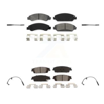 Front Rear Semi-Metallic Brake Pads & Wear Sensor Kit For Chevrolet Silverado 1500 LD GMC KSW-100123