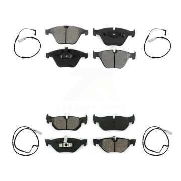 Front Rear Semi-Metallic Disc Brake Pads And Wear Sensors Kit For 2009-2010 BMW 328i 3.0L KSW-100127