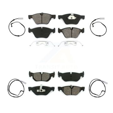 Front Rear Semi-Metallic Disc Brake Pads And Wear Sensors Kit For BMW 128i 328i 323i 325i KSW-100128