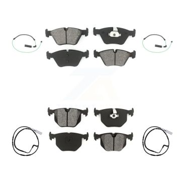 Front Rear Semi-Metallic Disc Brake Pads And Wear Sensors Kit For 2005 BMW 330xi 3.0L KSW-100129