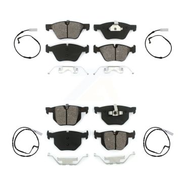 Front Rear Semi-Metallic Disc Brake Pads And Wear Sensors Kit For 2006 BMW 330i KSW-100130
