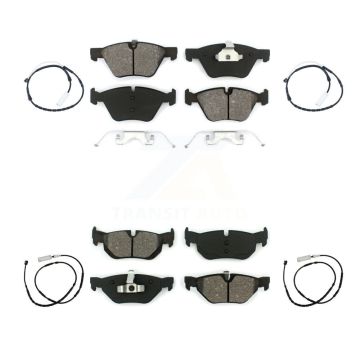 Front Rear Semi-Metallic Disc Brake Pads And Wear Sensors Kit For 2012 BMW X1 xDrive28i KSW-100142