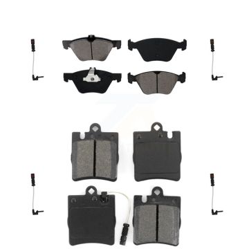Front Rear Semi-Metallic Brake Pads & Extra Wear Sensor Kit For Mercedes-Benz E320 CLK320 KSW-100147