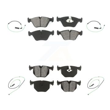 Front Rear Semi-Metallic Disc Brake Pads And Wear Sensors Kit For 2005-2006 BMW M3 3.2L KSW-100151