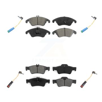 Front Rear Semi-Metallic Disc Brake Pads And Wear Sensors Kit For Mercedes-Benz E400 KSW-100170