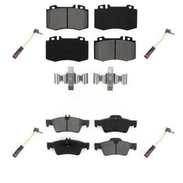 Front Rear Semi-Metallic Brake Pad And Wear Sensor Kit For Mercedes-Benz E350 SL500 SL550 KSW-100174