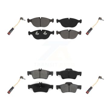Front Rear Semi-Metallic Disc Brake Pad & Wear Sensor Kit For 2006 Mercedes-Benz E350 AWD KSW-100177
