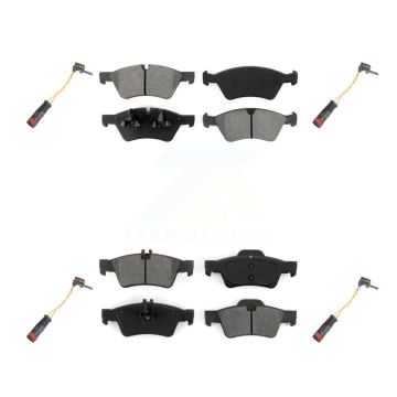 Front Rear Semi-Metallic Disc Brake Pads And Wear Sensors Kit For Mercedes-Benz E350 AWD KSW-100178