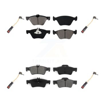 Front Rear Semi-Metallic Disc Brake Pads And Wear Sensors Kit For Mercedes-Benz E350 E300 KSW-100179