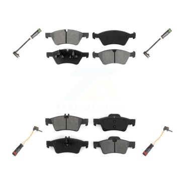 Front Rear Semi-Metallic Disc Brake Pads And Wear Sensors Kit For Mercedes-Benz E550 KSW-100180