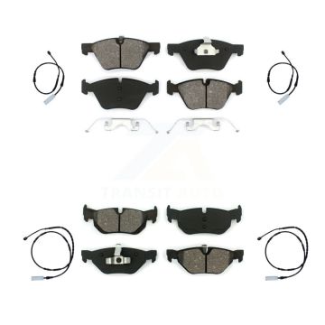 Front Rear Semi-Metallic Disc Brake Pads And Wear Sensors Kit For 2013 BMW 128i 3.0L KSW-100184