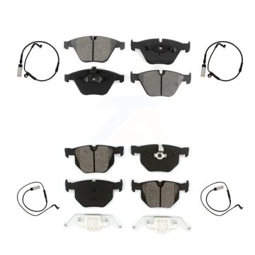 Front Rear Semi-Metallic Brake Pads & Wear Sensor Kit For BMW 535i xDrive Wagon with 3.0L KSW-100193