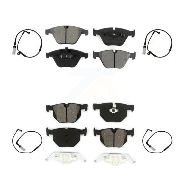 Front Rear Semi-Metallic Brake Pad And Wear Sensor Kit For BMW 530i 528i xDrive 525i 535i KSW-100194