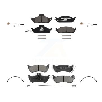 Front Rear Semi-Metallic Brake Pads & Extra Wear Sensor Kit For Mercedes-Benz ML320 ML350 KSW-100196