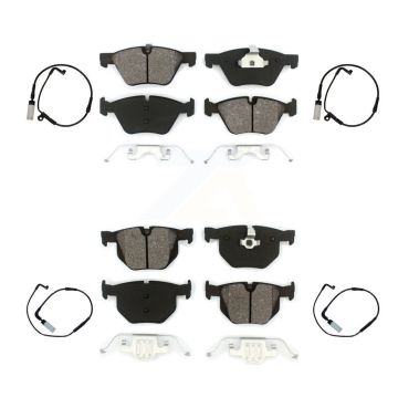 Front Rear Semi-Metallic Disc Brake Pads And Wear Sensors Kit For BMW 525i KSW-100204