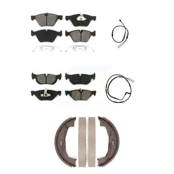 Front Rear Semi-Metallic Disc Brake Pads And Wear Sensors Kit (5Pc) For BMW 128i 3.0L KSW-100205