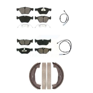 Front Rear Semi-Metallic Disc Brake Pads And Wear Sensor Kit (5Pc) For 2013 BMW 128i 3.0L KSW-100207