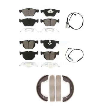 Front Rear Semi-Metallic Disc Brake Pads And Wear Sensors Kit (5Pc) For BMW 525i KSW-100210