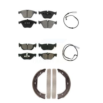 Front Rear Semi-Metallic Disc Brake Pads And Wear Sensors Kit (5Pc) For BMW 328i KSW-100215