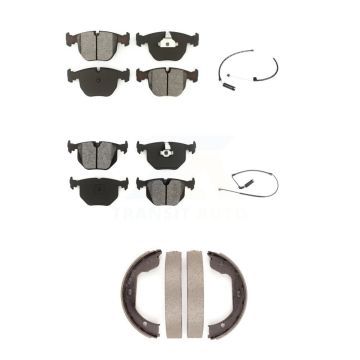 Front Rear Semi-Metallic Disc Brake Pads And Wear Sensors Kit (5Pc) For BMW X5 KSW-100216