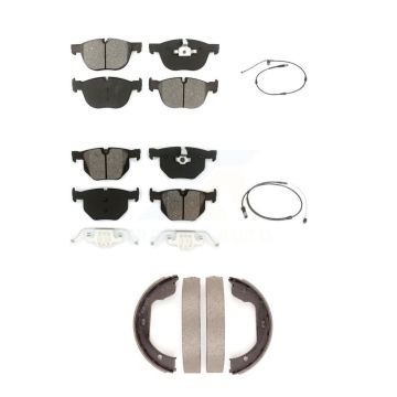 Front Rear Semi-Metallic Disc Brake Pads And Wear Sensors Kit (5Pc) For BMW X5 X6 KSW-100218