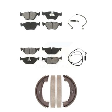 Front Rear Semi-Metallic Disc Brake Pads And Wear Sensors Kit (5Pc) For BMW Z4 KSW-100225