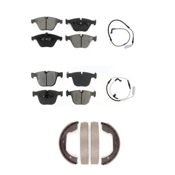 Front Rear Semi-Metallic Brake Pads & Wear Sensor Kit (5Pc) For BMW 750i 750Li 745i 745Li KSW-100228