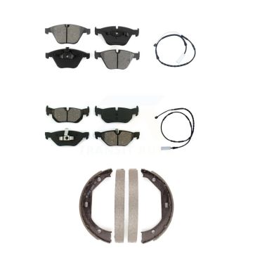 Front Rear Semi-Metallic Disc Brake Pads And Wear Sensors Kit (5Pc) For BMW 328i xDrive KSW-100230