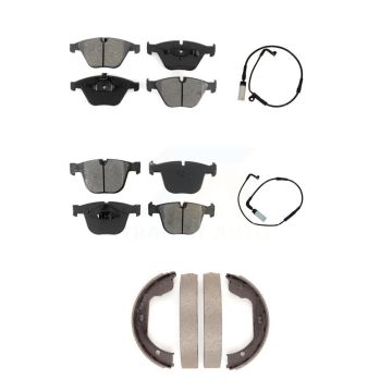 Front Rear Semi-Metallic Disc Brake Pad And Wear Sensor Kit (5Pc) For BMW 550i 545i 645Ci KSW-100235