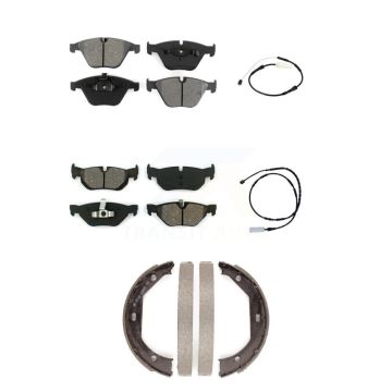 Front Rear Semi-Metallic Disc Brake Pads And Wear Sensors Kit (5Pc) For BMW 328i xDrive KSW-100241