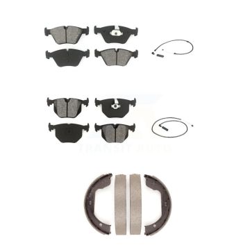 Front Rear Semi-Metallic Disc Brake Pads And Wear Sensors Kit (5Pc) For 2004-2010 BMW X3 KSW-100244