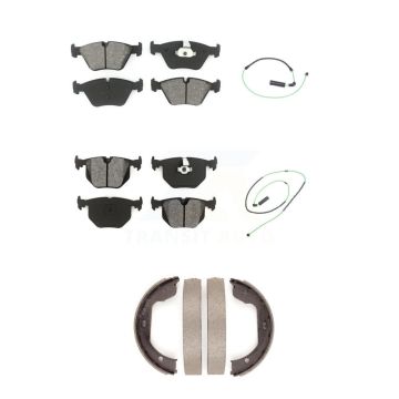 Front Rear Semi-Metallic Disc Brake Pad & Wear Sensor Kit (5Pc) For 2005-2006 BMW M3 3.2L KSW-100246