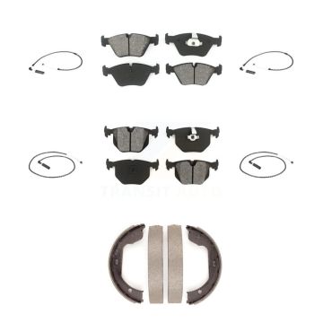 Front Rear Semi-Metallic Disc Brake Pads And Wear Sensors Kit (7Pc) For 2004-2010 BMW X3 KSW-100247