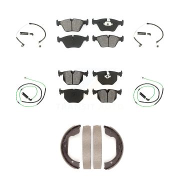 Front Rear Semi-Metallic Disc Brake Pads And Wear Sensors Kit (7Pc) For BMW Z4 KSW-100251