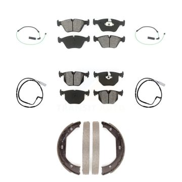 Front Rear Semi-Metallic Disc Brake Pad And Wear Sensor Kit (7Pc) For 2005 BMW 330xi 3.0L KSW-100256
