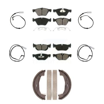 Front Rear Semi-Metallic Disc Brake Pad Wear Sensor Kit (7Pc) For BMW 128i 328i 323i 325i KSW-100258