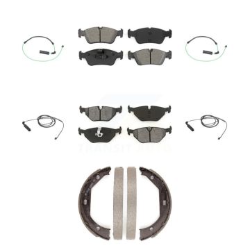 Front Rear Semi-Metallic Brake Pad And Wear Sensor Kit (7Pc) For 2001-2005 BMW 325xi 2.5L KSW-100266