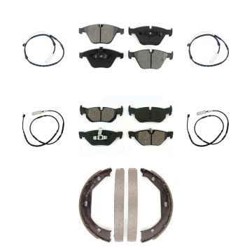 Front Rear Semi-Metallic Disc Brake Pads And Wear Sensors Kit (7Pc) For BMW X1 KSW-100272