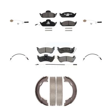 Front Rear Semi-Metallic Brake Pads & Extra Wear Sensor Kit (7Pc) For Mercedes-Benz ML320 KSW-100286