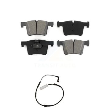 Front Semi-Metallic Brake Pads Wear Sensor Kit For 12 BMW 328i with Black Painted Caliper KSW-100379