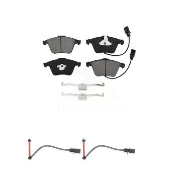 Front Semi-Metallic Disc Brake Pads And Extra Wear Sensors Kit For 2011 Audi A6 Quattro KSW-100408