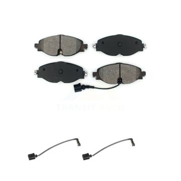 Front Semi-Metallic Brake Pad Extra Wear Sensor Kit For 16 Audi TT Quattro Base with 2.0L KSW-100428