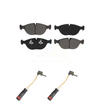 Front Semi-Metallic Disc Brake Pads And Wear Sensors Kit For 2006 Mercedes-Benz E350 AWD KSW-100455