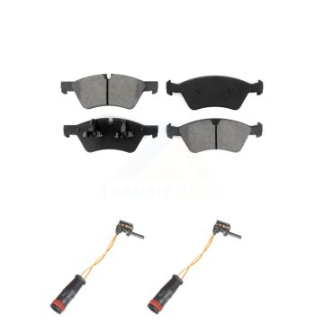 Front Semi-Metallic Disc Brake Pads And Wear Sensors Kit For Mercedes-Benz E350 AWD KSW-100456