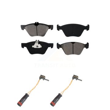 Front Semi-Metallic Disc Brake Pads And Wear Sensors Kit For Mercedes-Benz E350 E300 KSW-100457