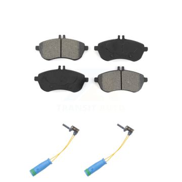 Front Semi-Metallic Disc Brake Pads And Wear Sensors Kit For 2012 Mercedes-Benz C250 1.8L KSW-100471